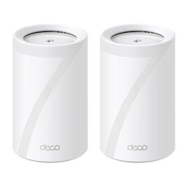 Imagem de TP-Link BE11000 Tri-Band Whole Home Mesh WiFi 7, até 11 Gbps, MLO, 320 MHz, banda de 6 GHz, roteador wifi7, roaming de IA sem costura, segurança HomeShield, jogos e streaming (Deco BE65 2-pack)