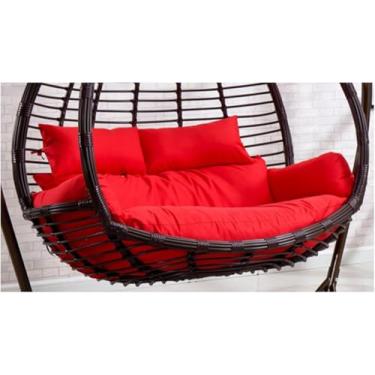 Imagem de Almofada De Cadeira Suspensa Engrossada Substituição Almofadas De Cadeira De Ovo Duplas, Almofada De Balanço De Vime De Vime De 2 Lugares Para Jardim Ao Ar Livre, Almofada De Cad, Green