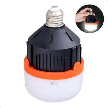 Imagem de Lâmpada Bulbo Led 4 em 1 Emergência Potente 50W Recarregável Camping P