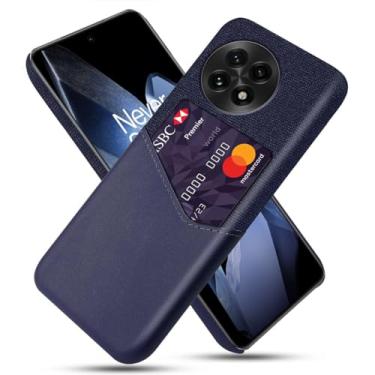 Imagem de Capa para Oneplus 13,Tela e tampa de couro PU,Antideslizante,360°cobertura completa à prova de choque com 1 slot de cartão atrás,Prevenção de queda-Blue