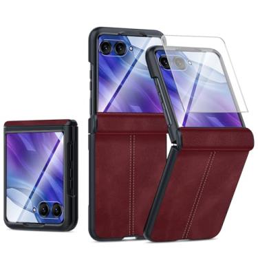 Imagem de AJDJTEN Capa de telefone para Motorola Razr 50 Ultra, capa moderna à prova de choque com dobradiça de proteção para PC, capa de telefone com proteção de tela integrada para Motorola Razr 50 Ultra