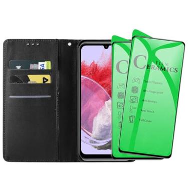 Imagem de Kit 2 Películas Cerâmicas 9D Nanogel com Capa Carteira para Samsung Galaxy M34, Proteção Total, Não Quebra