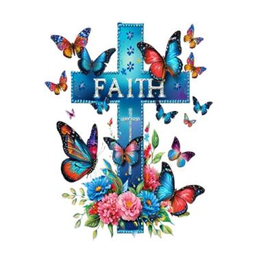 Imagem de ROSTITCH Kits de ponto cruz pré-impressos para iniciantes, adultos, ponto cruz, kits de bordado, cruz azul, flores, arte, decoração de casa, como presente, 30 x 40 cm (azul)