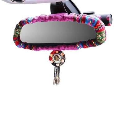 Imagem de Linda capa de espelho retrovisor de carro boêmia fofa para decoração de carro para mulheres, acessórios de espelho retrovisor universal para a maioria dos carros, SUVs, caminhões (roxo)