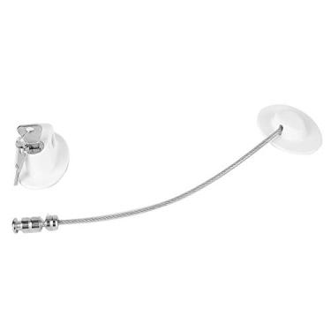 Imagem de Karlak Trava do Cabo de Segurança Infantil, Trava de Segurança da Geladeira Com Cabo de Aço Inoxidável de 20 Cm, Instalação Fácil para Janela e Porta (Branco)