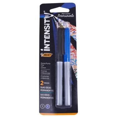 Imagem de Caneta Marcadora Permanente Preto e Azul Bic Intensetiv