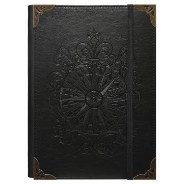 Imagem de TIEFOSSI A5 Pasta de 6 anéis para mulheres e homens, diário de couro PU com tampa dura, diário vintage bússola, cadernos retificados para a escola, agenda, viagens, trabalho, organizador