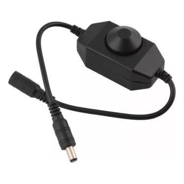 Imagem de Plug Interruptor Dimmer Giratório Preto P/Fita Led 12v