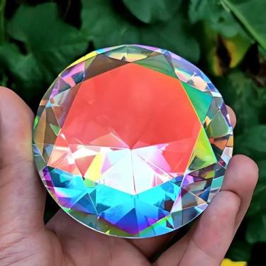 Imagem de Peso De Papel Colorido De Diamante De Cristal K9 30-80mm Arco-íris Mak