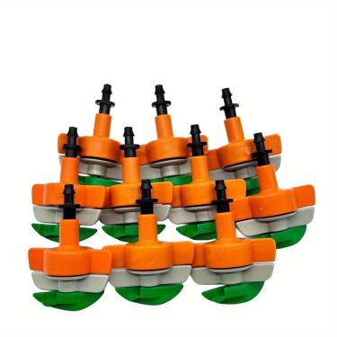 Imagem de WOVSTNOV Pacote com 10 gotejadores de irrigação de fluxo ajustável, pulverizadores de irrigação de jardim, aspersores de irrigação por gotejamento, bicos de névoa para agricultura ou sistema de