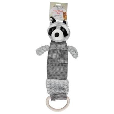 Imagem de Cudlie Brinquedo de pelúcia para cães com cabeça de animal 3D, corpo de malha e fundo de corda – Brinquedo estridente para cães pequenos e médios – macio e durável – disponível em guaxinim, castor ou