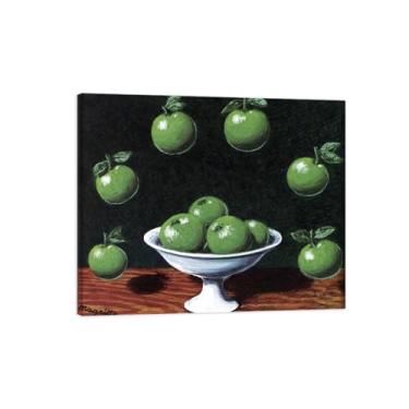 Imagem de LXURY Pintura famosa em tela - moldura de madeira arte de parede impressões em tela - reproduções de imagens em tela - maçãs - pôster de arte para decoração de casa 90 x 110 cm 35 x 43 polegadas