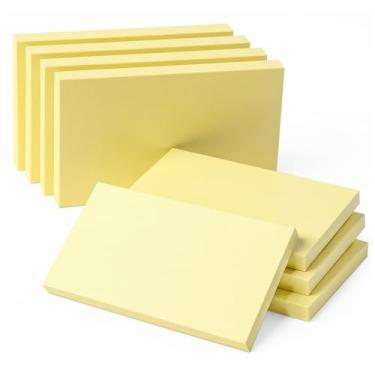 Imagem de Agoer 8 blocos grandes de notas adesivas amarelas 7,6 x 12,7 cm, 800 folhas autoadesivas, blocos autoadesivos recicláveis para escritório, material escolar, casa, reunião, listas de tarefas, remoção
