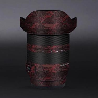 Imagem de Skin Lens Camera Skin Wrap Vinil Adesivo de Proteção Acessórios de Fotografia para Tamron 17-35 mm F2.8 adequado para Canon EF Mount 17-35 F 2.8 (Vermelho Onda)
