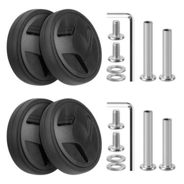 Imagem de Domiella 4 peças de rodas de substituição de bagagem, rodas giratórias OD 55 mm, kit de reparo de rodas de carrinho de viagem de borracha resistente ao desgaste