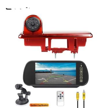 Imagem de Câmera de ré com suporte para luz de freio de 3ª geração e cabo de 10 m, compatível com Renault Trafic, Vauxhall/Opel Vivaro e Nissan Primastar (a partir de 2014)(Suction Cup Bracket)