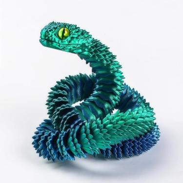 Imagem de Modelo de animal impresso em 3D Snake Viper Turquoise