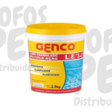 Imagem de Balde cloro genco 3 em 1 multipla ação l.e piscina 2,5 kg, Amarelo