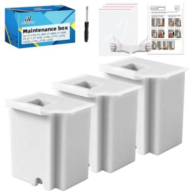 Imagem de IN INTACTECH Substituição de almofada de tanque de tinta residual para impressoras ET-2800 ET-2803 ET-2720 ET-4700 ET-2711 ET-4700 L3110 L3210 L3150 L3250 (pacote com 3)