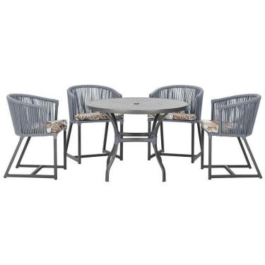 Imagem de Mesa Com 4 Cadeiras E Noronha Estofado 6 Trama autêntico Prata