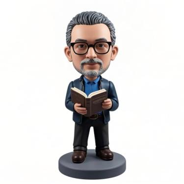Imagem de Livro personalizado educador que balança a cabeça em pé - decoração de leitura cultural - Tema para fãs, perfeito para namorado, pai, irmão, aniversário e presentes literários, decoração de escritório