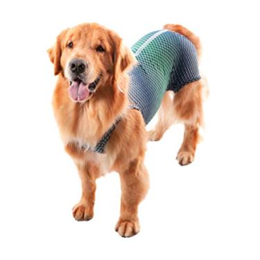 Imagem de Roupa Cirúrgica Pet Med Para Macho Ultra Light Castração Azul e Verde - Tam 0