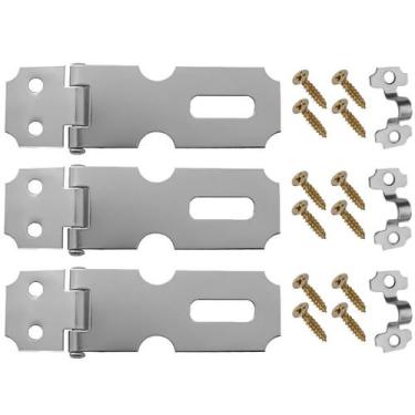 Imagem de Dobradiça Porta Cadeado Fecho Trinco Zincado 6,3Cm 03 Un - Silvana