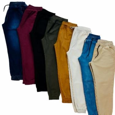Imagem de Kit 03 - Calça masculina Jogger com Elástico e Ajuste. Confortável par