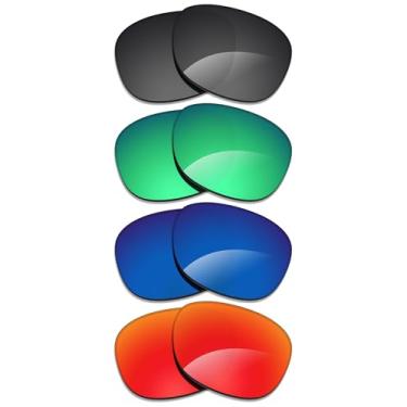 Imagem de Alphax 4 pares de lentes polarizadas de substituição para óculos de sol Ray-Ban Meta Wayfarer RW4008 53 mm - preto + verde + vermelho + água profunda