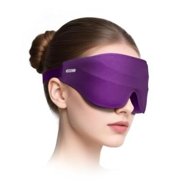 Imagem de Máscara de dormir para homens e mulheres, máscara de dormir com bloqueio de luz EVA BELLE para dormir de lado, copo contornado 3D venda noturna, extensões de cílios máscara de dormir 3D com alça