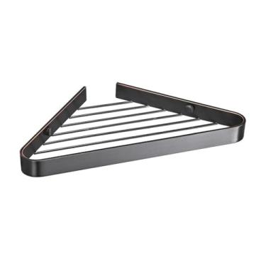 Imagem de ZzleoyuUUs-12 Prateleiras de banheiro de canto, prateleira de chuveiro de metal triangular, organizador de box de parede para chuveiro interno e banheiro, suporte de chuveiro de 6 cores (preto)