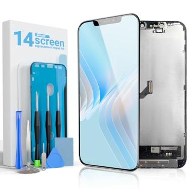 Imagem de GULEEK Substituição de tela para iPhone 14, LCD Full HD de 6,1 polegadas e montagem digitalizadora sensível ao toque – Inclui kit de ferramentas de reparo, adesivo à prova d'água e protetor de tela de