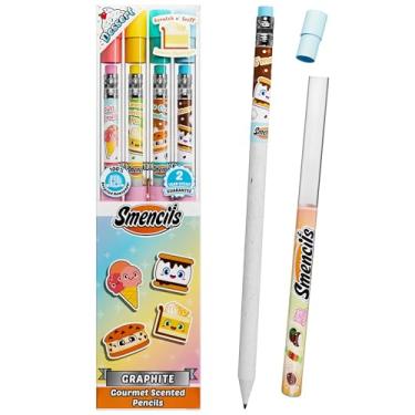 Imagem de Lápis perfumados de sobremesa Smencils – Lápis de grafite HB #2 feitos de jornais reciclados, pacote com 4, aromas gourmet de longa duração, material escolar divertido e presentes para crianças