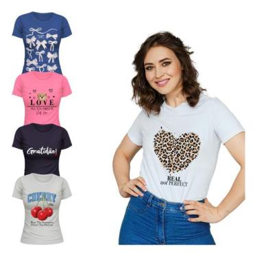 Imagem de Blusa Feminina T-shirt Algodão Blusinha Baby Look Estampada - LaBela, 