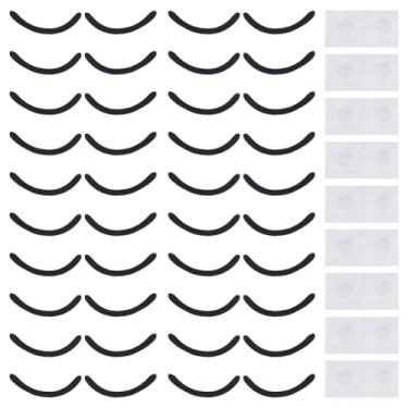 Imagem de FINGERINSPIRE 20 conjuntos de adesivos de cílios com adesivos 2 x 6 cm preto para cílios não tecidos costurados em tecido de fibra de feltro, apliques de cílios, suprimentos de artesanato para chapéus
