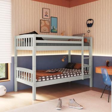 Imagem de Beliche Bipartido Madeira Maciça para Colchões 188x88cm Aria Multimóveis CR35389