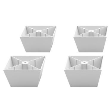 Imagem de Pés para Móveis Belmax - Kit 4 pés, Branco