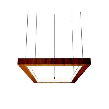 Imagem de Pendente Frame Retangular LED 35w 2700k 100cm Madeira Imbuia - FOXLust