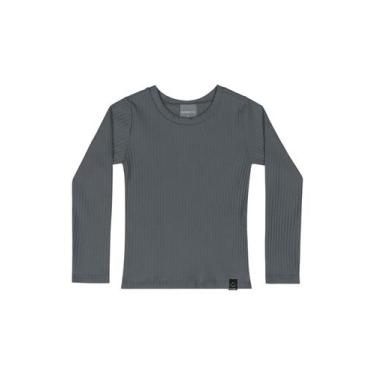 Imagem de Blusa de Manga Longa Infantil Menina Quimby, Cinza escuro, 1