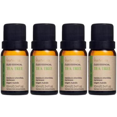 Imagem de Kit 4 Óleo Essencial de Melaleuca 100% Puro Tea Tree - Via Aroma