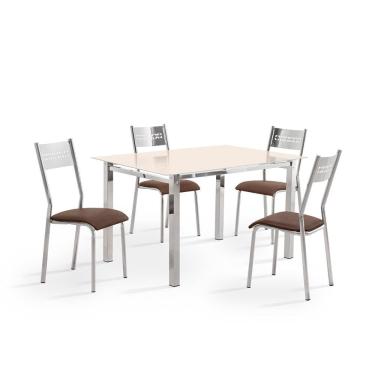Imagem de Jogo de Mesa Aço Nobre Ortencia com 4 Cadeiras 