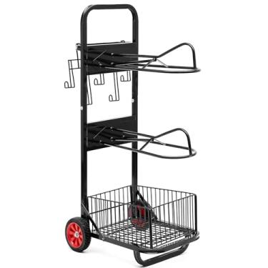 Imagem de DaisyInner Carrinho de selim com roda, suporte de sela, carrinho de equipamento de cavalo, resistente, suporte dobrável para armazenamento em movimento, organização de suprimentos de transporte