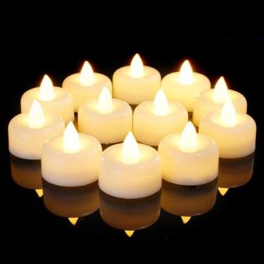 Imagem de Luzes de chá LED sem chama, velas, bateria Amagic, pacote com 100 unid