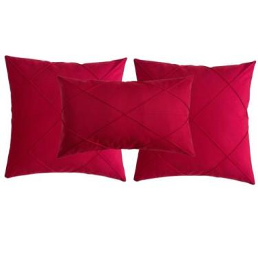 Imagem de Kit 2 Capa Almofada Suede Drapeada 45x45 + 1 Capa Baguete - Enxovais A