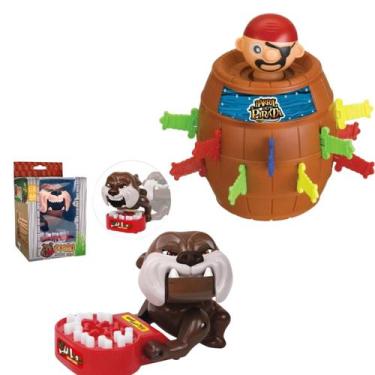 Imagem de Kit 2 Jogos Dog Morde Dedo + Barril do Pirata Diversão Dupla - arts