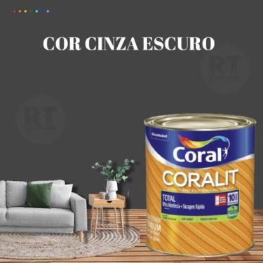 Imagem de Esmalte Sintético Base Água Coral Coralit 800ml Cor Cinza Brilhante p/