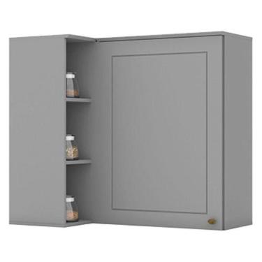 Imagem de Armário Aéreo Canto Reto 1 Porta Americana Cinza  Henn
