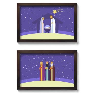 Imagem de Presépio de Parede Quadro Natalino com Reis Magos - kit com - Quartinh