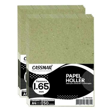Imagem de Papel Holler para Cartonagem A4 1,65mm 210x297mm 50un - Cassmar 