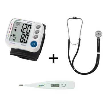Imagem de Medidor De Pressão GP400 + Estetoscópio Rappaport Multi + Termometro D